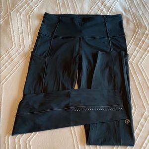 Lululemon Fast and Frees! Sz 4 Dark Teal/Gray